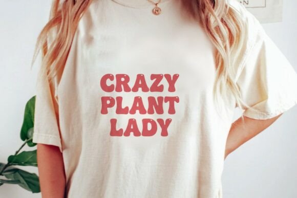 Download Crazy Plant Lady Groovy Text Png - Png Collection