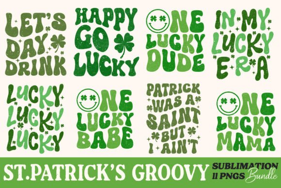 Download St. Patrick’s Day PNG Groovy Text Bundle - Png Collection