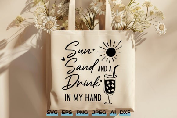 Download Sun Sand and a Drink SVG Design - Drink svg Collection
