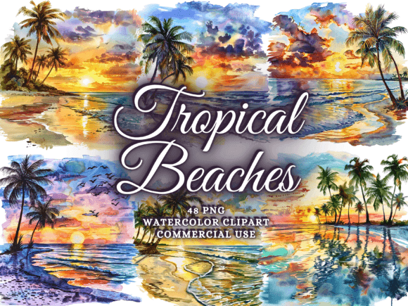 Download Summer Tropical Beach Clipart Png Bundle - Png Collection