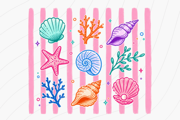 Download Colorful Seashell Stripes PNG - Png Collection