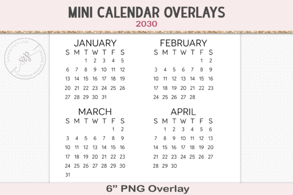 Download 2030 Calendar PNG Overlay - Png Collection