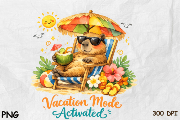 Download Vacation Mode Activated Capybara PNG - Png Collection
