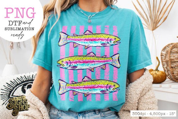 Download Rainbow Trout PNG, Preppy Lake Days Fish - Png Collection