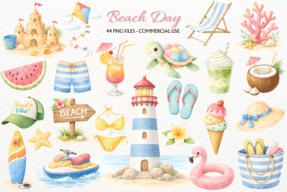 Download Pastel Summer Beach Clipart Tropical PNG - Png Collection
