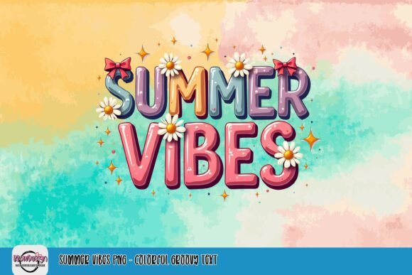 Download Summer Vibes PNG - Colorful Groovy Text - Png Collection
