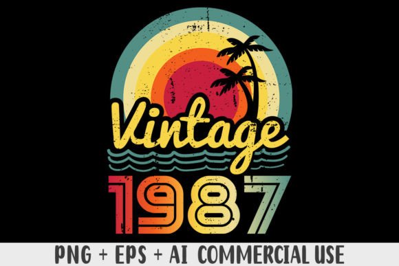 Download Vintage 1987 PNG Sublimation Design - Png Collection