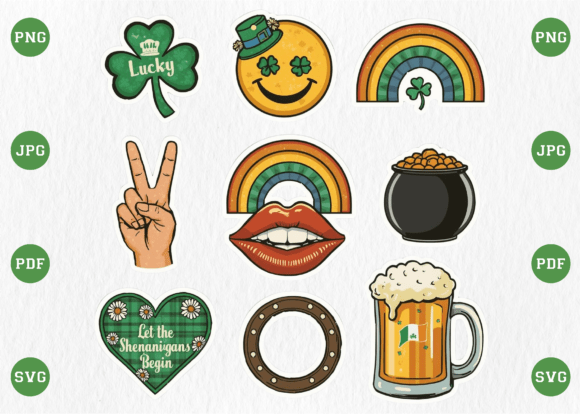 Download Retro St. Patrick’s Day Lucky Vibes PNG - Png Collection