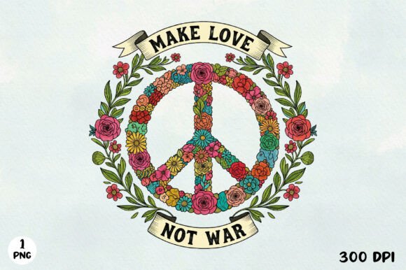 Download Make Love Not War, Hippie Quotes PNG - Png Collection