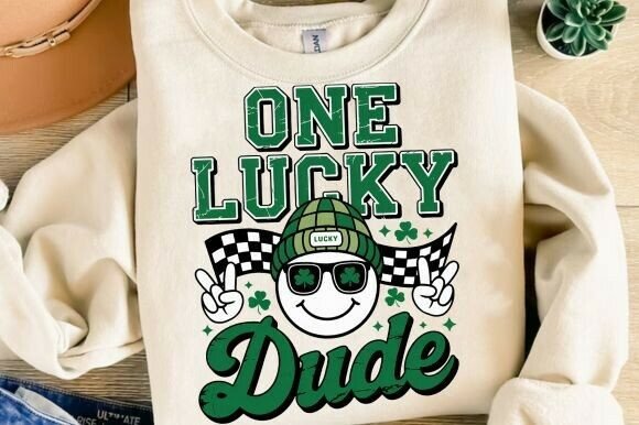 Download Retro St.Patricks Day One Lucky Dude Png - Png Collection