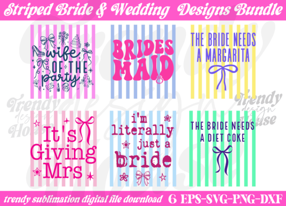 Download Trendy Striped Wedding Bride PNG Bundle - Png Collection
