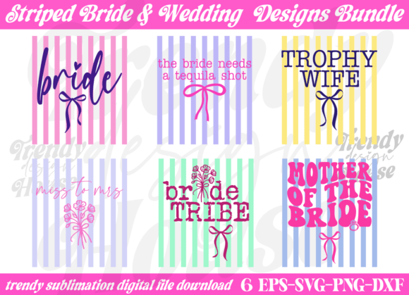 Download Trendy Striped Wedding PNG Bundle Bride - Png Collection