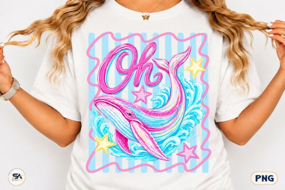 Download Oh Whale Summer Coquette PNG Stripes Tee - Png Collection