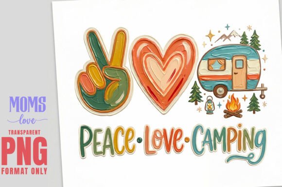 Download Peace Love Camping Painted PNG - Png Collection