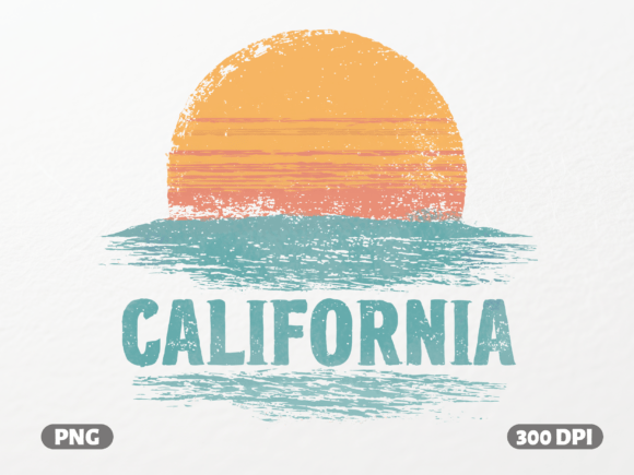 Download Retro California Sunset PNG - Png Collection