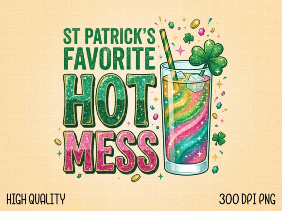 Download Funny St Patrick’s Day Glitter Drink PNG - Png Collection