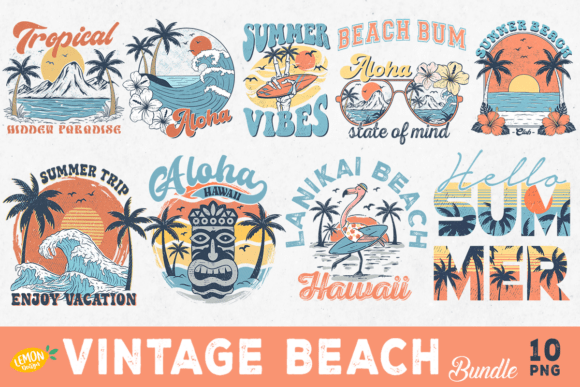 Download Vintage Beach PNG Sublimation Bundle - Png Collection