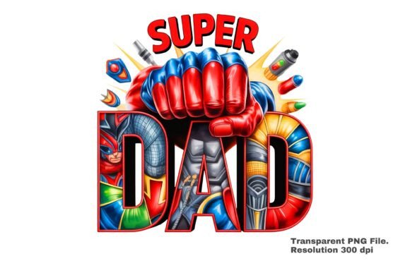 Download Super Dad Hero Fist Design PNG - Png Collection