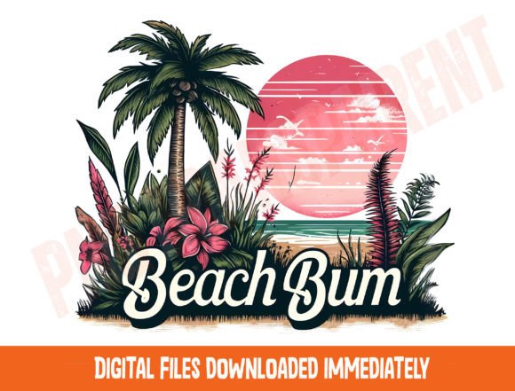 Download Retro Beach Bum Png, Summer Sublimation - Png Collection