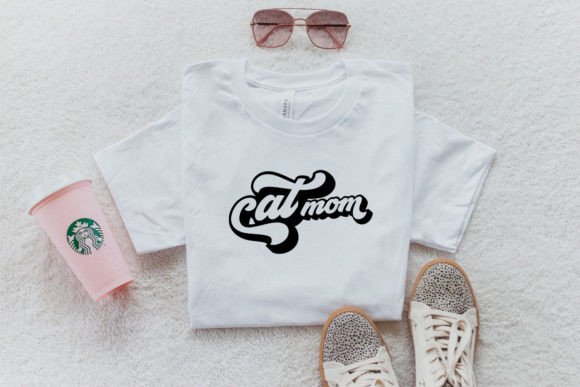Download Cat Mom Retro Svg Shirt Design Pod Png - Png Collection