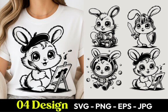 Download Artist Bunny Cartoon SVG PNG - Png Collection