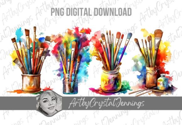 Download Colorful Artist Paint Brushes PNG - Png Collection