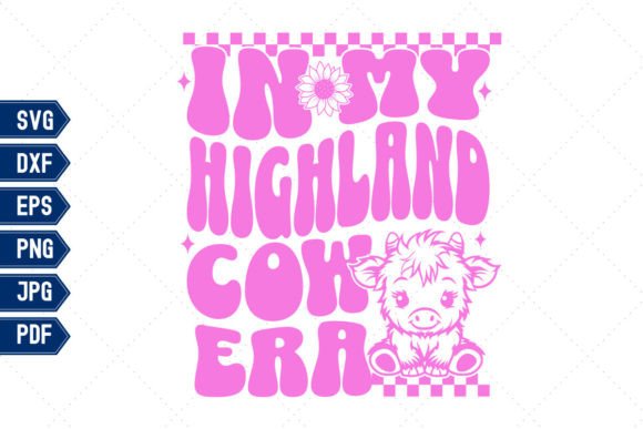 Download In My Highland Cow Era PNG SVG Wavy Text - Png Collection