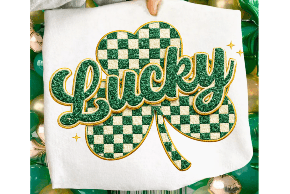 Download Faux Stitch Lucky Shamrock Varsity PNG - Lucky shamrock Collection