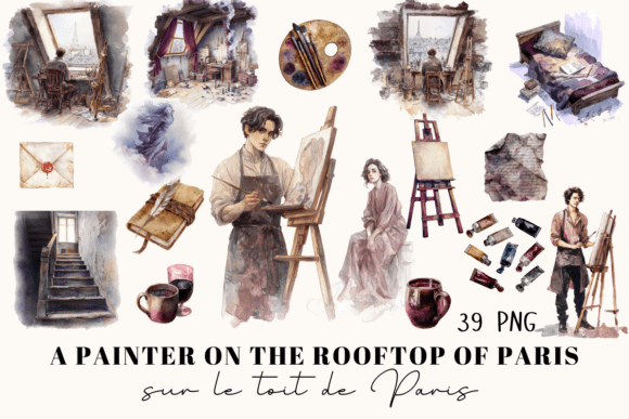 Download Watercolor Paris Artist Clipart | 39 PNG - Png Collection